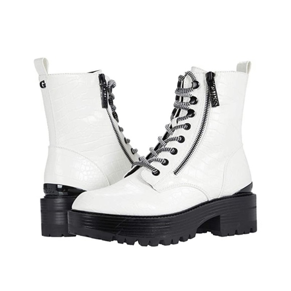 White Guess combat boots - Picture 1 of 6